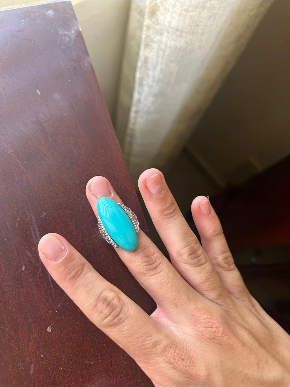 Turquoise Oval Statement Ring